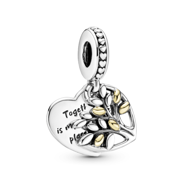 Charm colgante 2 tonos Corazón Arbol Genealógico